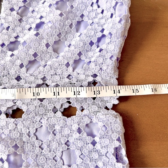 Nwt Chelsea Lace Trumpet Midi Dress Lilac - Picture 11 of 12